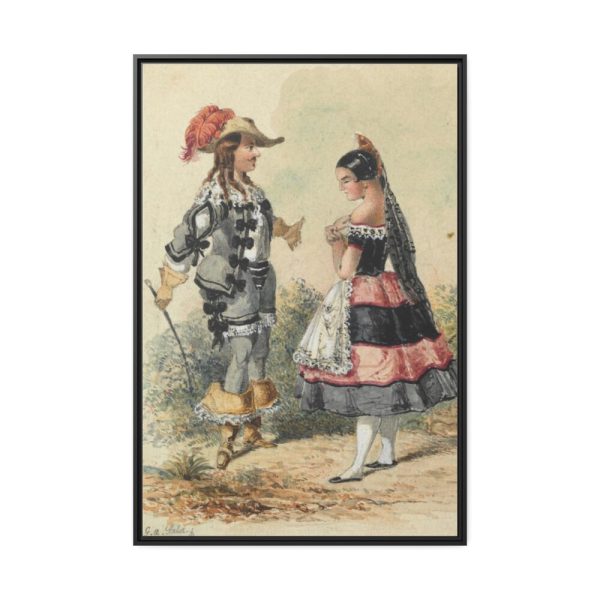 88299-196.jpg Cavalier and Maid in Spanish Costume Framed Canvas