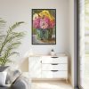 88299-23.jpg Still Life with Zinnias in a Green Jar by Floris Verster Framed Canvas