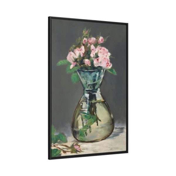 Moss Roses in a Vase by  Edouard Manet Framed Canvas