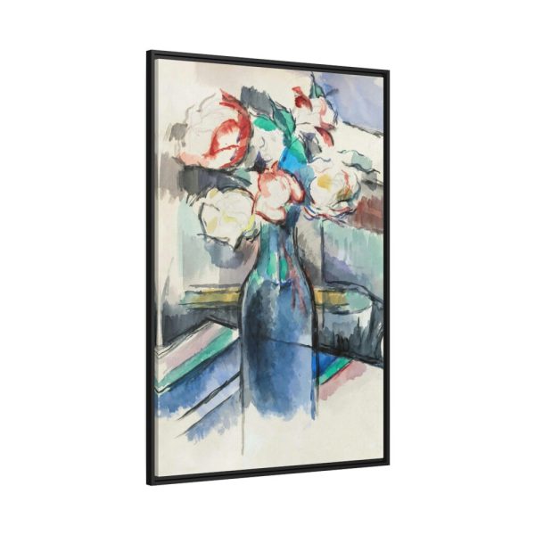 Roses in a Bottle by Paul Cézanne Framed Canvas