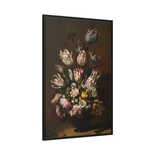 Still Life With Flowers by Hans Bollongier Framed Canvas