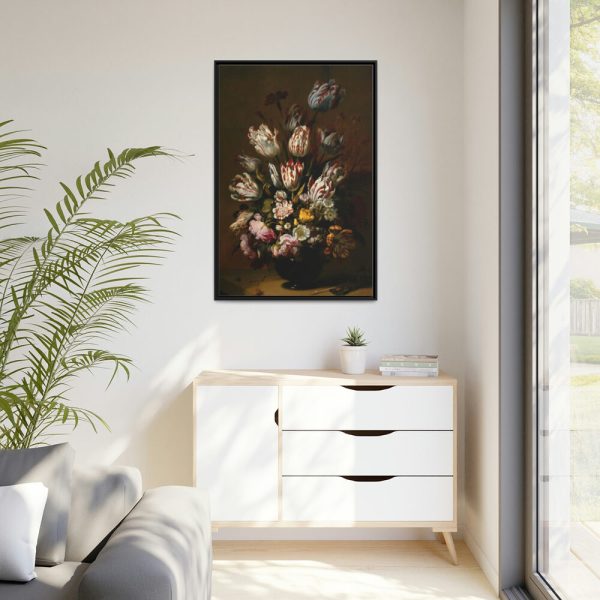 Still Life With Flowers by Hans Bollongier Framed Canvas