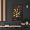 Still Life With Flowers by Hans Bollongier Framed Canvas