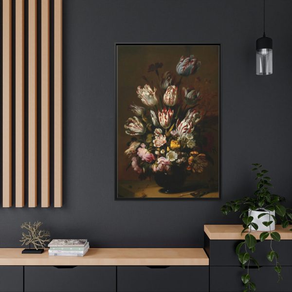 Still Life With Flowers by Hans Bollongier Framed Canvas