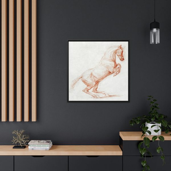 88302-4.jpg A Prancing Horse, Facing Right by George Stubbs Framed Canvas