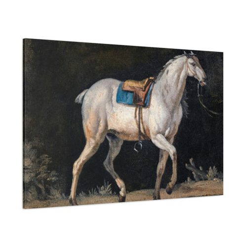 Saddled Gray Horse Walking by Jacques-Laurent Agasse Standard Canvas