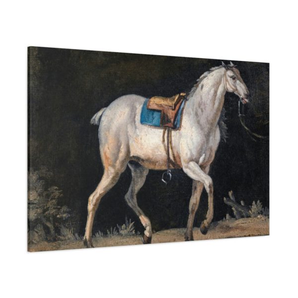 91638-15.jpg Saddled Gray Horse Walking by Jacques-Laurent Agasse Standard Canvas