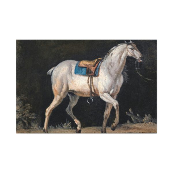 91638-16.jpg Saddled Gray Horse Walking by Jacques-Laurent Agasse Standard Canvas