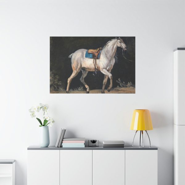 91638-17.jpg Saddled Gray Horse Walking by Jacques-Laurent Agasse Standard Canvas