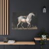 91638-18.jpg Saddled Gray Horse Walking by Jacques-Laurent Agasse Standard Canvas