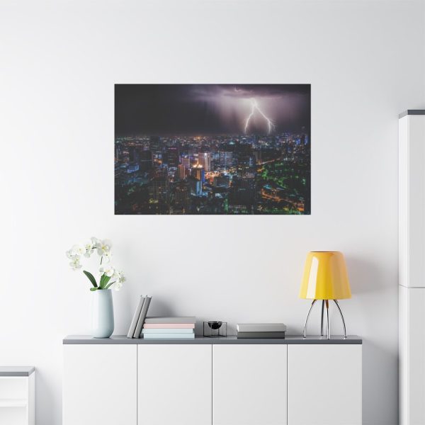 91638-277.jpg Lighting Strikes on a Stormy Night Over Bangkok's Skyline Standard Canvas