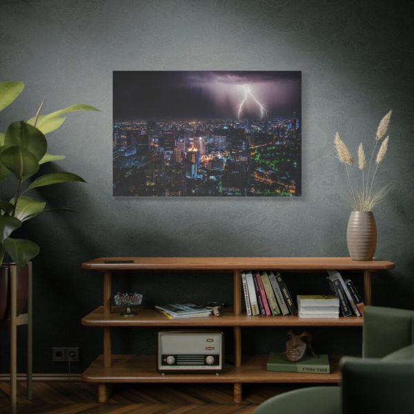 91638-279.jpg Lighting Strikes on a Stormy Night Over Bangkok's Skyline Standard Canvas
