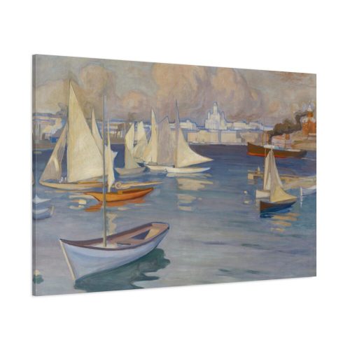 91638-325.jpg The Nyländska Jaktklubben Harbour in Helsinki by Albert Edelfelt Standard Canvas