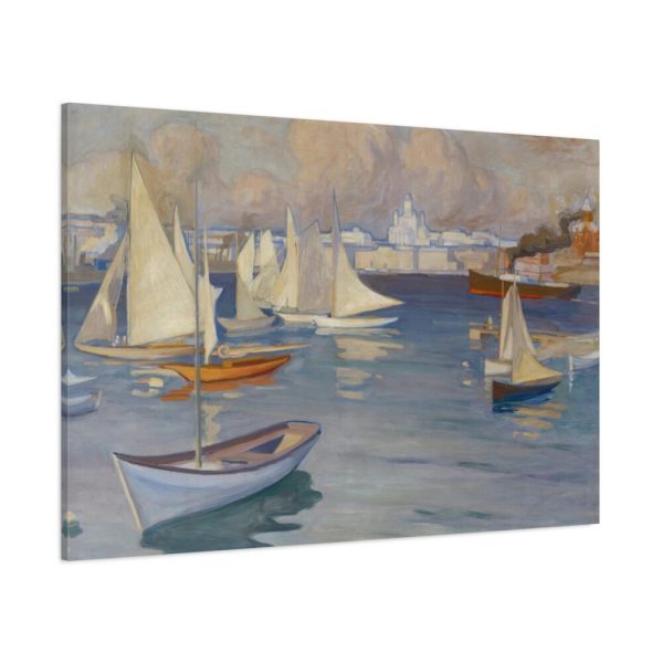 91638-325.jpg The Nyländska Jaktklubben Harbour in Helsinki by Albert Edelfelt Standard Canvas