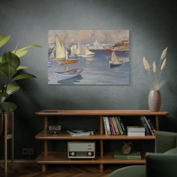 91638-329.jpg The Nyländska Jaktklubben Harbour in Helsinki by Albert Edelfelt Standard Canvas