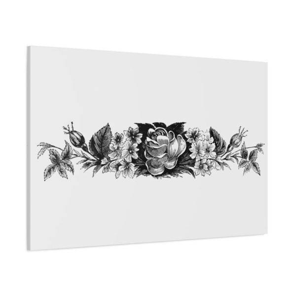 Vintage Victorian Style Blooming Flowers Engraving Standard Canvas