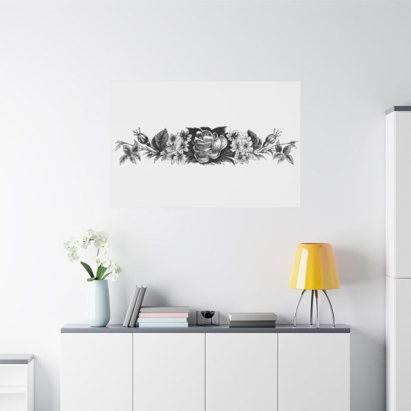 Vintage Victorian Style Blooming Flowers Engraving Standard Canvas