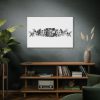 Vintage Victorian Style Blooming Flowers Engraving Standard Canvas
