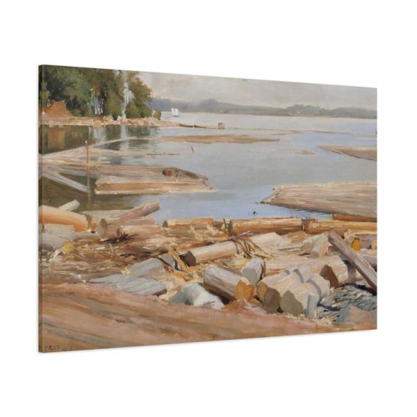 91638-370.jpg Log Raft by Albert Edelfelt Standard Canvas