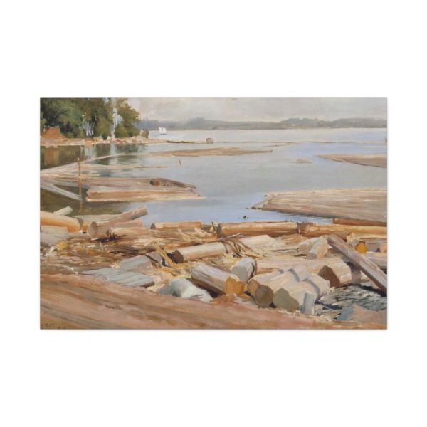 91638-371.jpg Log Raft by Albert Edelfelt Standard Canvas