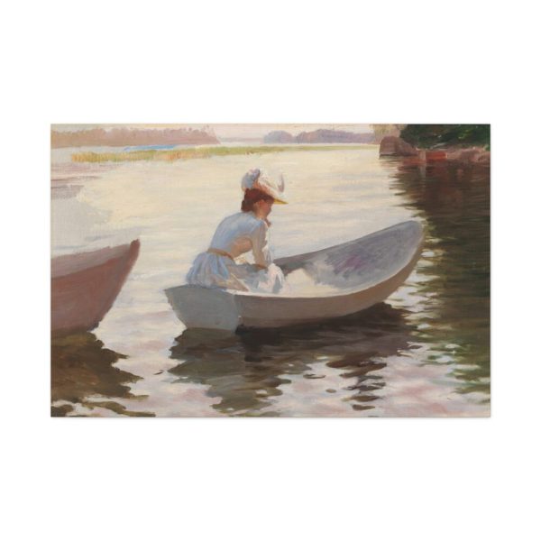 Woman in a Rowing Boat by Albert Edelfelt Standard Canvas