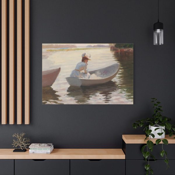 Woman in a Rowing Boat by Albert Edelfelt Standard Canvas