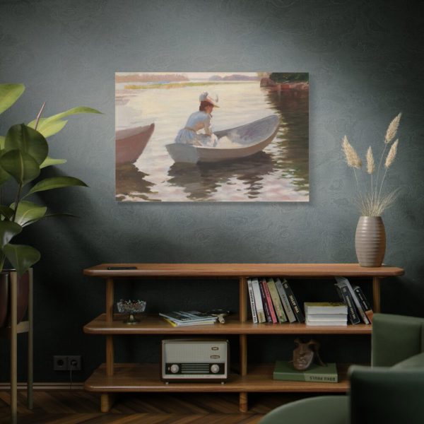 Woman in a Rowing Boat by Albert Edelfelt Standard Canvas