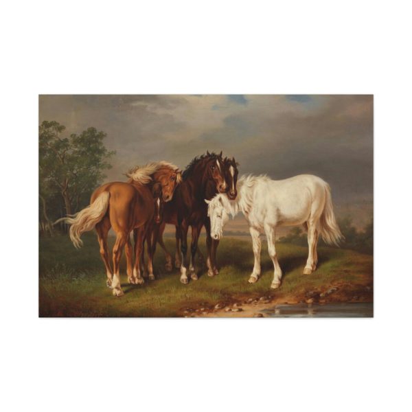 Horses after Carl Wahlbom by Magnus Von Wright Standard Canvas
