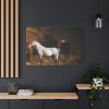 A Grey Pony and a Black Charger by Jacques-Laurent Agasse Standard Canvas