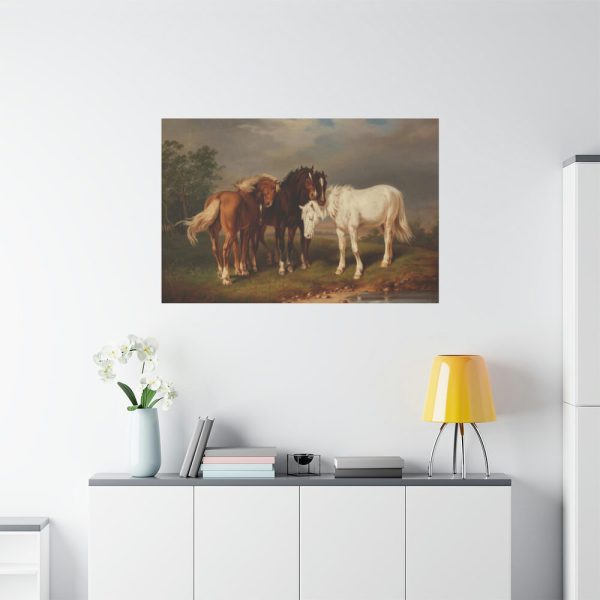 Horses after Carl Wahlbom by Magnus Von Wright Standard Canvas