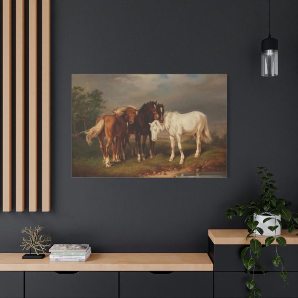 Horses after Carl Wahlbom by Magnus Von Wright Standard Canvas