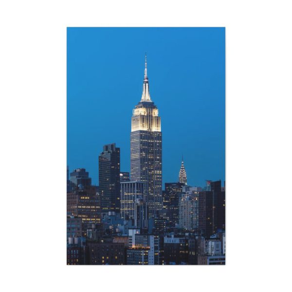 Empire State Building and Skyscrapers With Lights Standard Canvas