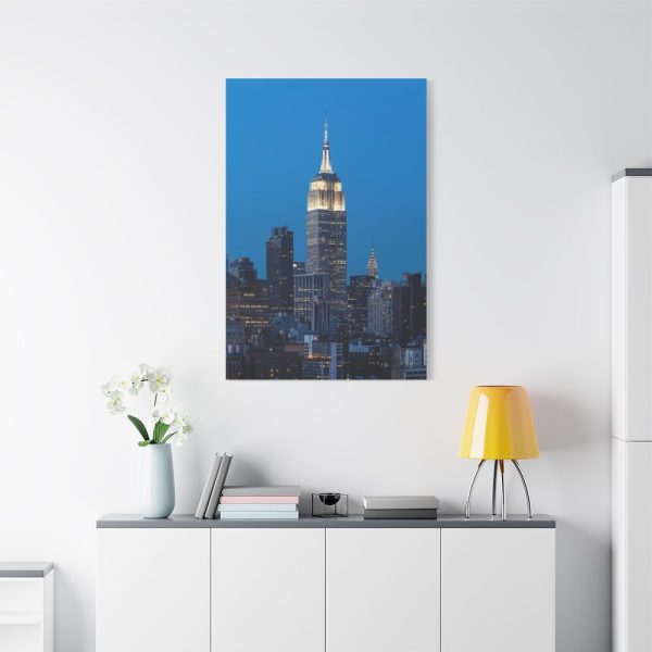 Empire State Building and Skyscrapers With Lights Standard Canvas