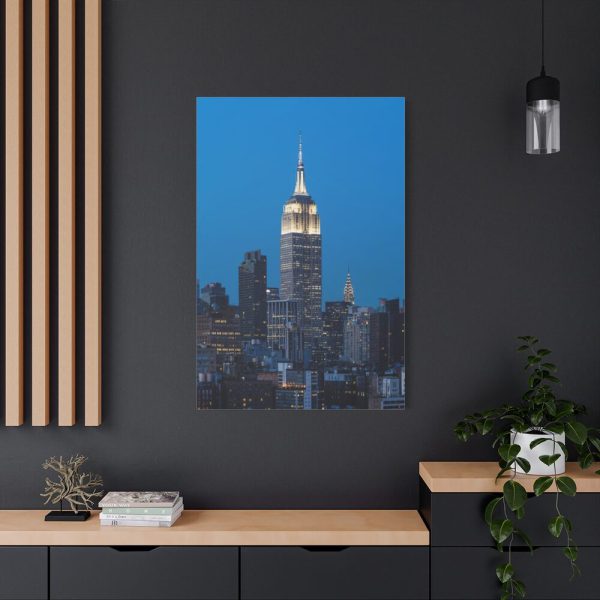 Empire State Building and Skyscrapers With Lights Standard Canvas