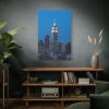 Empire State Building and Skyscrapers With Lights Standard Canvas