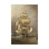 91655-161.jpg H.M.S. Asia Taking in Her Sails by Richard B. B. Standard Canvas