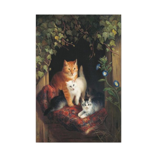 91655-176.jpg Cat with Kittens by Henriëtte Ronner Standard Canvas