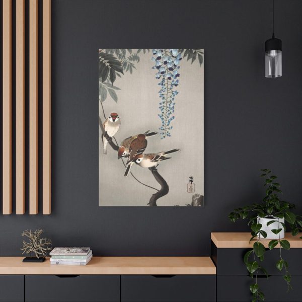 91655-198.jpg Ring sparrows at wisteria Standard Canvas