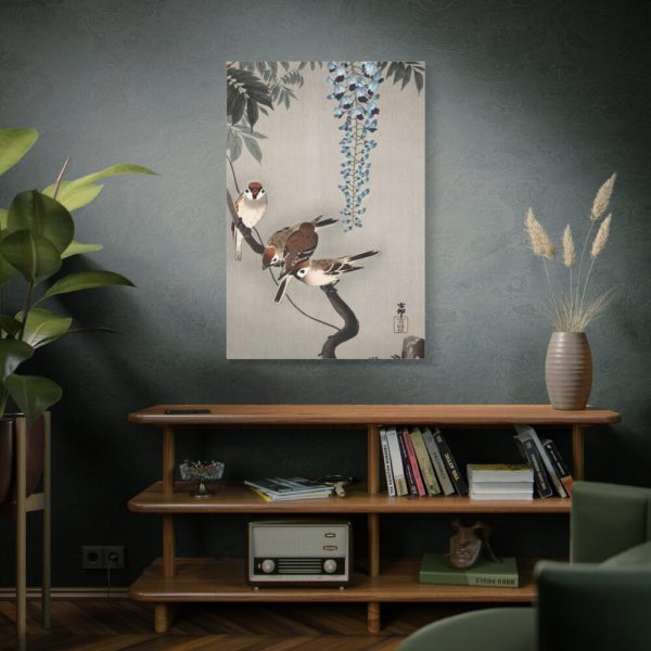 91655-199.jpg Ring sparrows at wisteria Standard Canvas