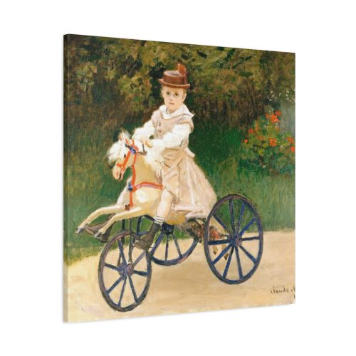 Jean Monet on His Hobby Horse by Claude Monet Standard Canvas