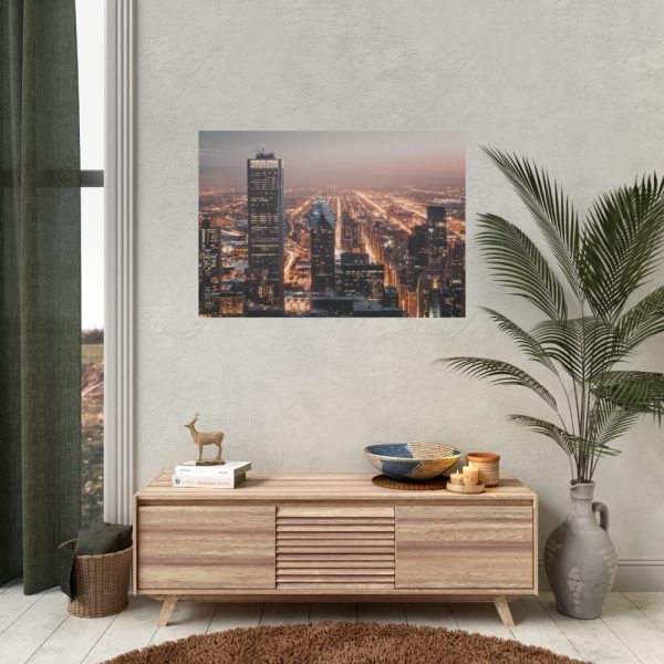 92408-145.jpg Gray High-Rise Building at Night Poster