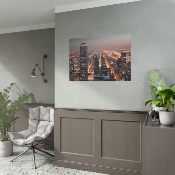 92408-146.jpg Gray High-Rise Building at Night Poster