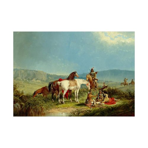 Indians Playing Cards by John Mix Stanley Poster