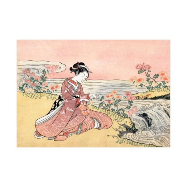 Japanese woman by Suzuki Harunobu Poster