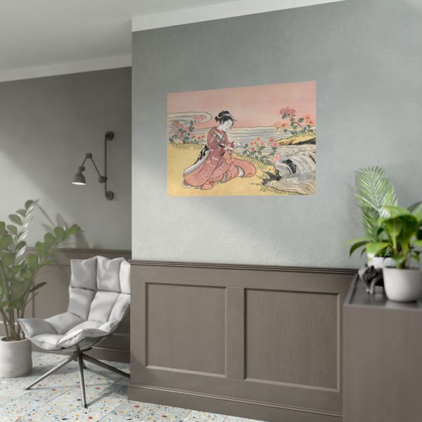 Japanese woman by Suzuki Harunobu Poster