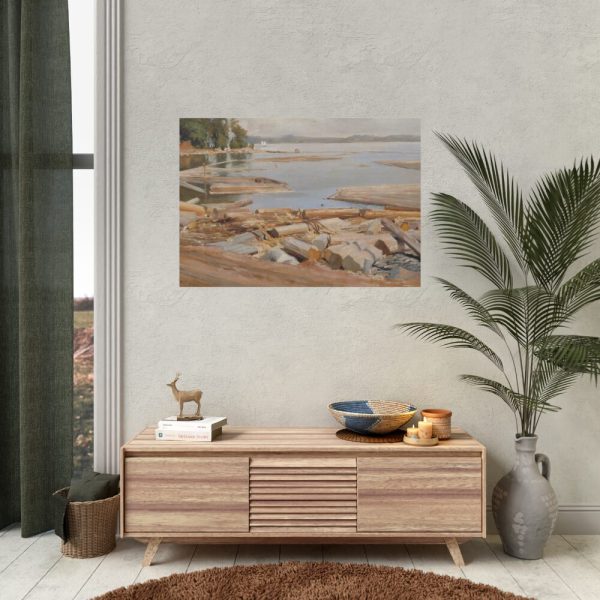 92408-238.jpg Log Raft by Albert Edelfelt Poster
