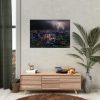 Lighting Strikes on a Stormy Night Over Bangkok's Skyline Poster