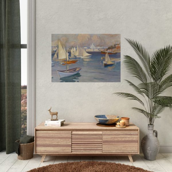 92409-193.jpg The Nyländska Jaktklubben Harbour in Helsinki by Albert Edelfelt Poster