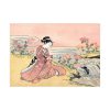 Japanese woman by Suzuki Harunobu Poster