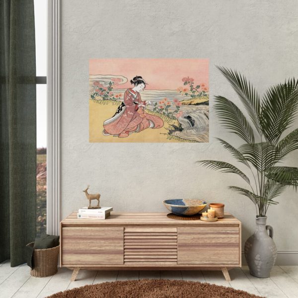 Japanese woman by Suzuki Harunobu Poster